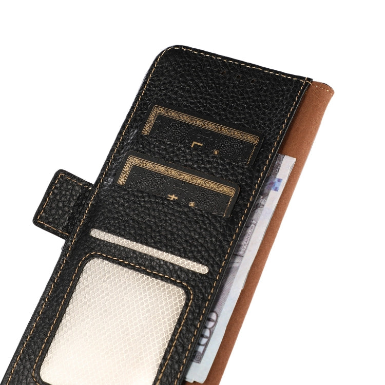 KHAZNEH Side-Magnetic Litchi Genuine Leather RFID Case, For OPPO A16, For OPPO A54 4G, For OPPO A55 5G, For OPPO A55s 5G JP Version, For OPPO A93 5G, For OPPO Reno5 5G / Find X3 Lite