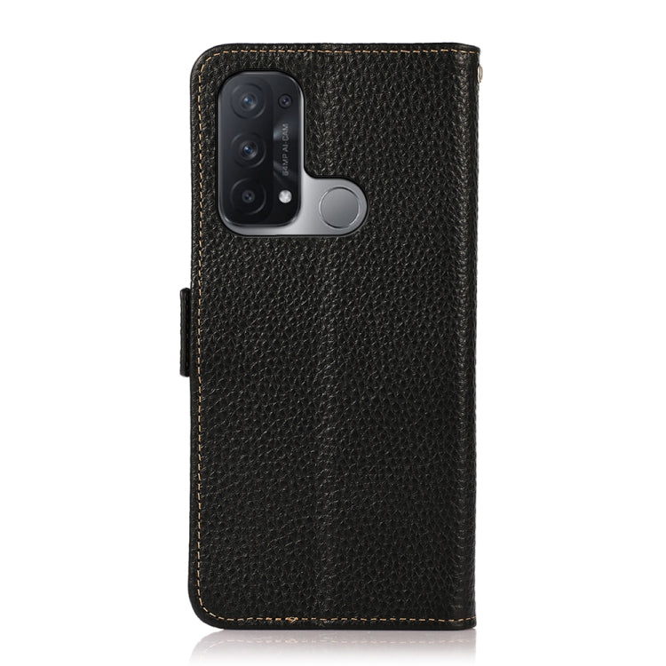 KHAZNEH Side-Magnetic Litchi Genuine Leather RFID Case, For OPPO Reno5 A JP Version, For OPPO Reno6 Pro 5G, For OPPO Reno6 Pro+ 5G, For OPPO Reno6 5G, For OPPO Reno7 5G, For OPPO Reno7 Pro 5G
