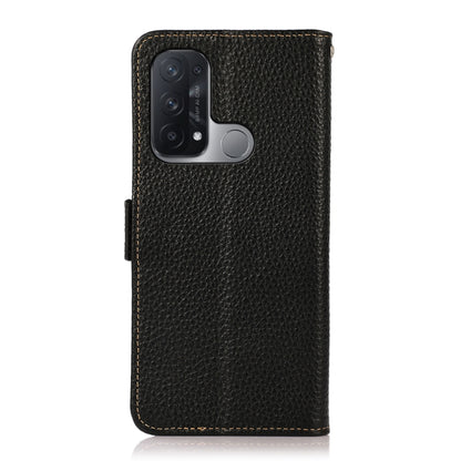 KHAZNEH Side-Magnetic Litchi Genuine Leather RFID Case, For OPPO Reno5 A JP Version, For OPPO Reno6 Pro 5G, For OPPO Reno6 Pro+ 5G, For OPPO Reno6 5G, For OPPO Reno7 5G, For OPPO Reno7 Pro 5G