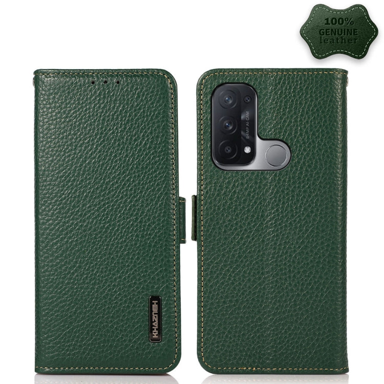 KHAZNEH Side-Magnetic Litchi Genuine Leather RFID Case, For OPPO Reno5 A JP Version, For OPPO Reno6 Pro 5G, For OPPO Reno6 Pro+ 5G, For OPPO Reno6 5G, For OPPO Reno7 5G, For OPPO Reno7 Pro 5G