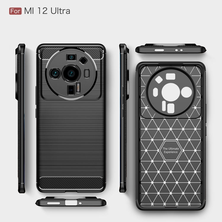 Brushed Texture Carbon Fiber TPU Phone Case, For Xiaomi 12 5G, For Xiaomi 12 Pro 5G, For Xiaomi Mi 12 Ultra 5G