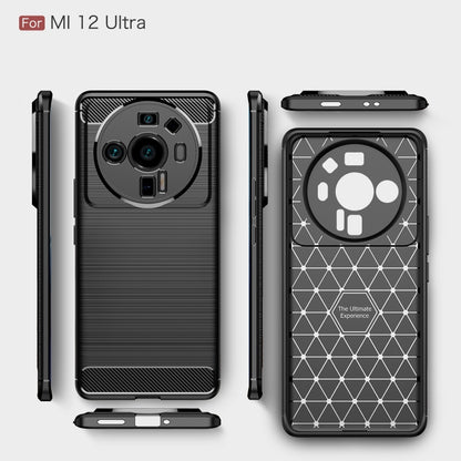 Brushed Texture Carbon Fiber TPU Phone Case, For Xiaomi 12 5G, For Xiaomi 12 Pro 5G, For Xiaomi Mi 12 Ultra 5G