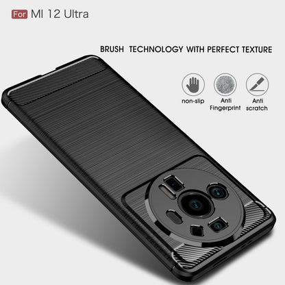 Brushed Texture Carbon Fiber TPU Phone Case, For Xiaomi 12 5G, For Xiaomi 12 Pro 5G, For Xiaomi Mi 12 Ultra 5G