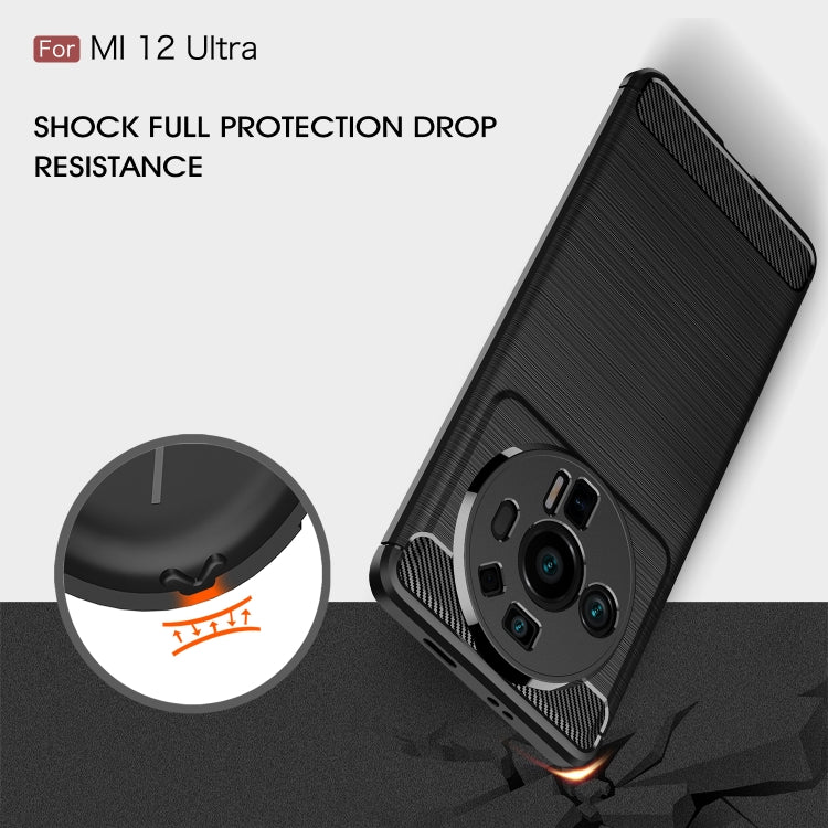 Brushed Texture Carbon Fiber TPU Phone Case, For Xiaomi 12 5G, For Xiaomi 12 Pro 5G, For Xiaomi Mi 12 Ultra 5G