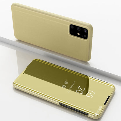 Plated Mirror Horizontal Flip Leather Case with Holder, For Galaxy S20+, For Galaxy S20 Ultra, For Galaxy S20