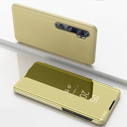 Plated Mirror Horizontal Flip Leather Case with Holder, For Xiaomi Mi Note10 / Note 10 Pro