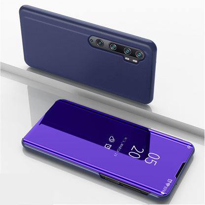 Plated Mirror Horizontal Flip Leather Case with Holder, For Xiaomi Mi Note10 / Note 10 Pro
