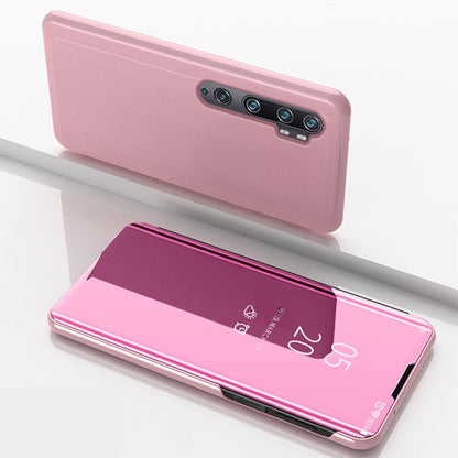Plated Mirror Horizontal Flip Leather Case with Holder, For Xiaomi Mi Note10 / Note 10 Pro