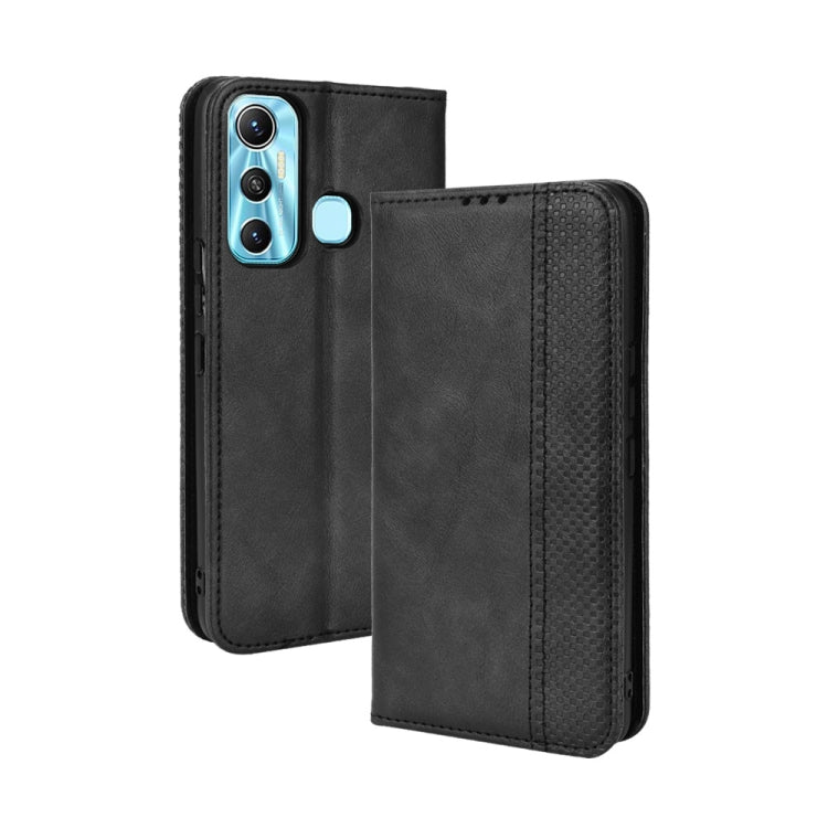 Magnetic Buckle Retro Texture Leather Phone Case, For TCL 205, For vivo Y3s 2021, For vivo S10e / V23e 4G / 5G, For vivo Y15s 2021 / Y15a, For Infinix Hot 11, For Infinix Note 11 Pro