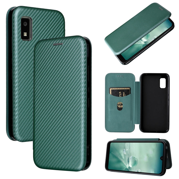 Carbon Fiber Texture Magnetic Horizontal Flip PU Phone Case, For Sharp Aquos Wish SHG06, For Xiaomi 12 5G
