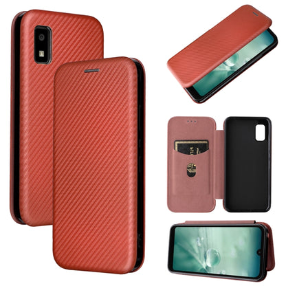 Carbon Fiber Texture Magnetic Horizontal Flip PU Phone Case, For Sharp Aquos Wish SHG06, For Xiaomi 12 5G