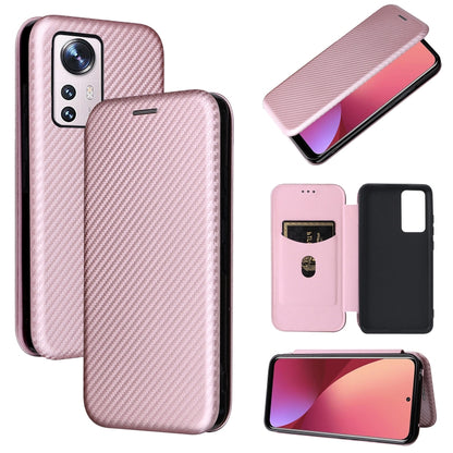 Carbon Fiber Texture Magnetic Horizontal Flip PU Phone Case, For Sharp Aquos Wish SHG06, For Xiaomi 12 5G