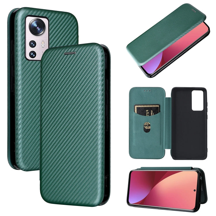 Carbon Fiber Texture Magnetic Horizontal Flip PU Phone Case, For Sharp Aquos Wish SHG06, For Xiaomi 12 5G