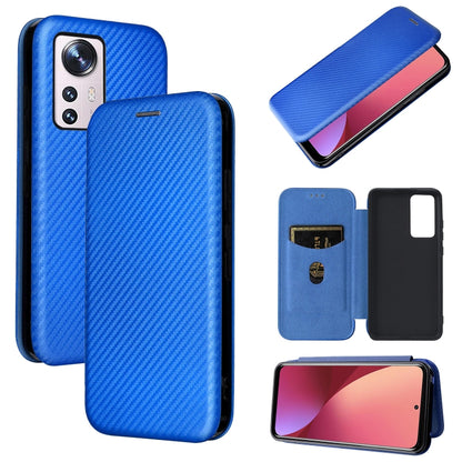 Carbon Fiber Texture Magnetic Horizontal Flip PU Phone Case, For Sharp Aquos Wish SHG06, For Xiaomi 12 5G