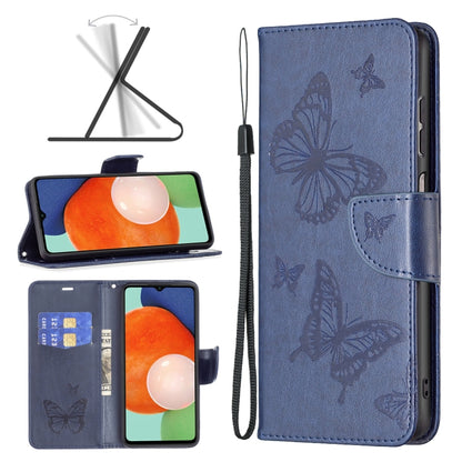 Two Butterflies Embossing Leather Phone Case, For Samsung Galaxy A13 4G, For Samsung Galaxy A33 5G, For Samsung Galaxy A73 5G, For Xiaomi 12