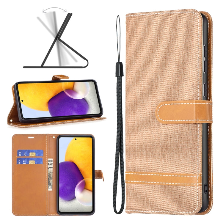 Color Matching Denim Texture Leather Phone Case, For Samsung Galaxy A73 5G, For Xiaomi 12