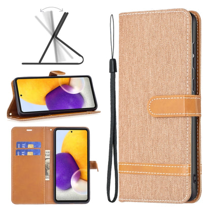 Color Matching Denim Texture Leather Phone Case, For Samsung Galaxy A73 5G, For Xiaomi 12