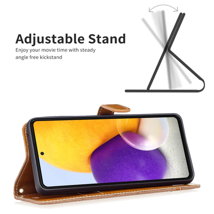 Color Matching Denim Texture Leather Phone Case, For Samsung Galaxy A73 5G, For Xiaomi 12