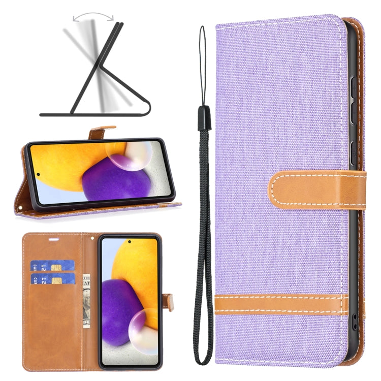Color Matching Denim Texture Leather Phone Case, For Samsung Galaxy A73 5G, For Xiaomi 12