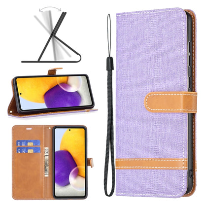 Color Matching Denim Texture Leather Phone Case, For Samsung Galaxy A73 5G, For Xiaomi 12