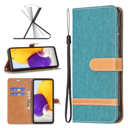 Color Matching Denim Texture Leather Phone Case, For Samsung Galaxy A73 5G, For Xiaomi 12