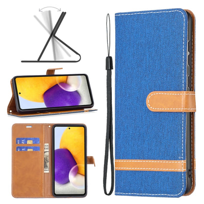 Color Matching Denim Texture Leather Phone Case, For Samsung Galaxy A73 5G, For Xiaomi 12