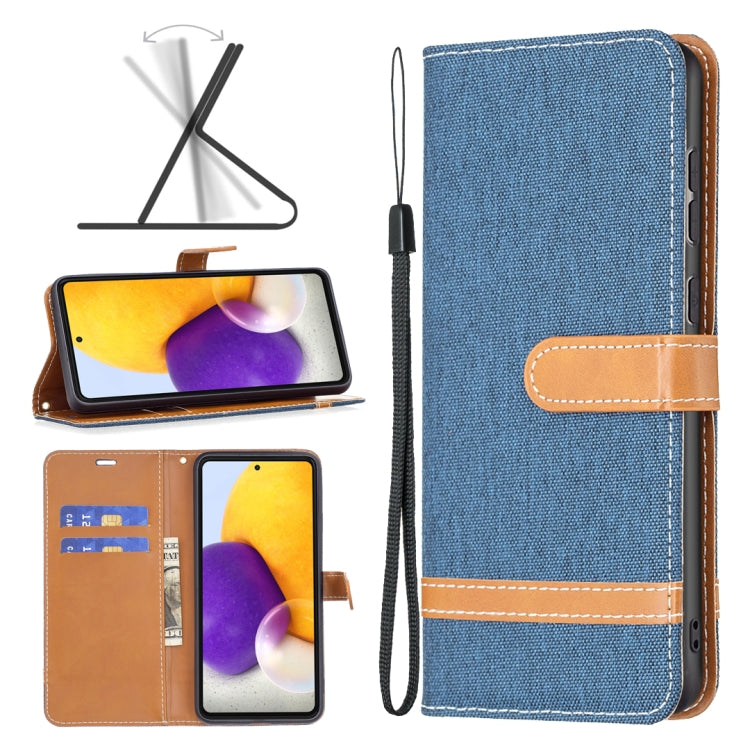 Color Matching Denim Texture Leather Phone Case, For Samsung Galaxy A73 5G, For Xiaomi 12