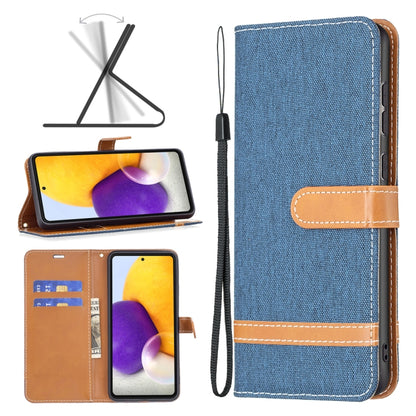 Color Matching Denim Texture Leather Phone Case, For Samsung Galaxy A73 5G, For Xiaomi 12