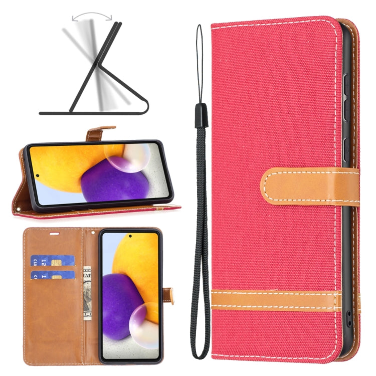 Color Matching Denim Texture Leather Phone Case, For Samsung Galaxy A73 5G, For Xiaomi 12