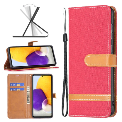 Color Matching Denim Texture Leather Phone Case, For Samsung Galaxy A73 5G, For Xiaomi 12
