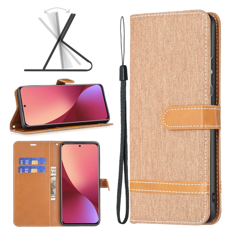 Color Matching Denim Texture Leather Phone Case, For Samsung Galaxy A73 5G, For Xiaomi 12