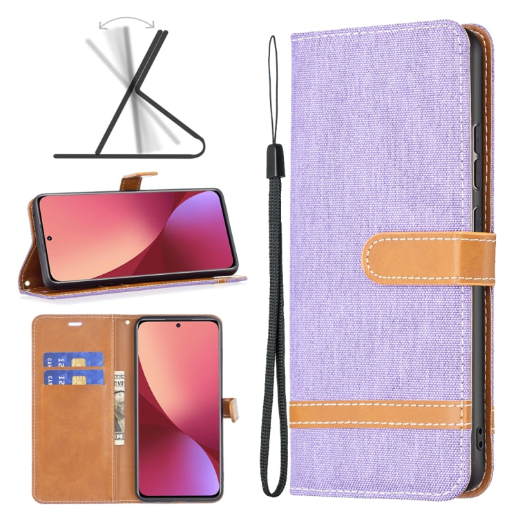 Color Matching Denim Texture Leather Phone Case, For Samsung Galaxy A73 5G, For Xiaomi 12