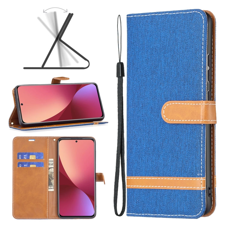 Color Matching Denim Texture Leather Phone Case, For Samsung Galaxy A73 5G, For Xiaomi 12