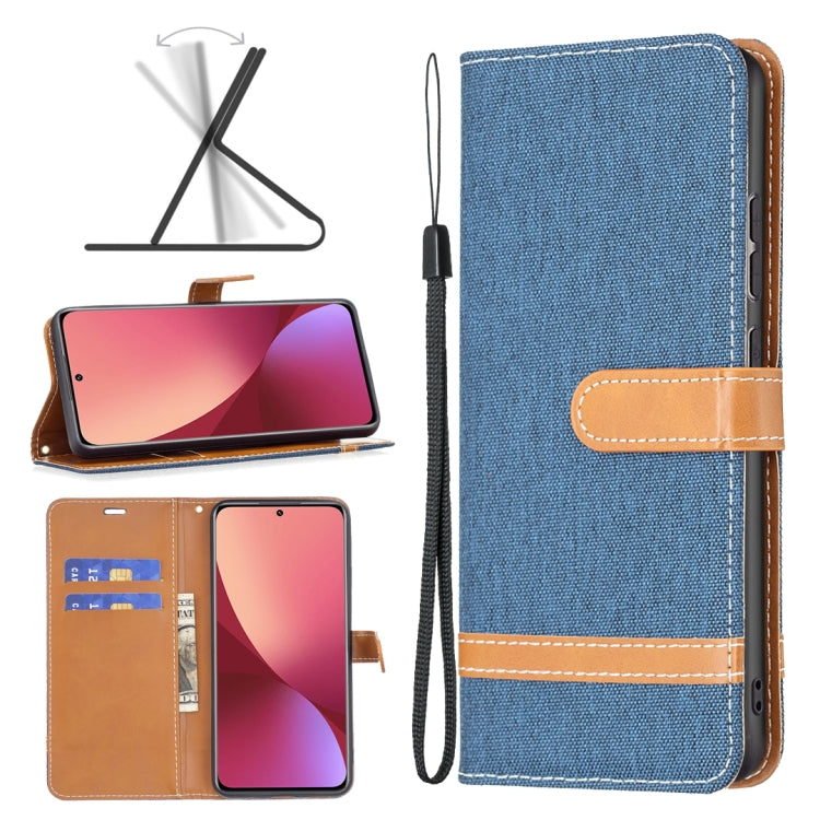 Color Matching Denim Texture Leather Phone Case, For Samsung Galaxy A73 5G, For Xiaomi 12