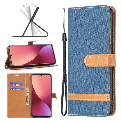 Color Matching Denim Texture Leather Phone Case, For Samsung Galaxy A73 5G, For Xiaomi 12