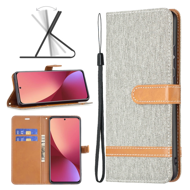 Color Matching Denim Texture Leather Phone Case, For Samsung Galaxy A73 5G, For Xiaomi 12