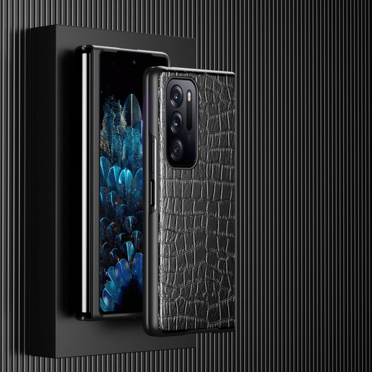 Folding Crocodile Texture Leather Phone Case, For OPPO Find N