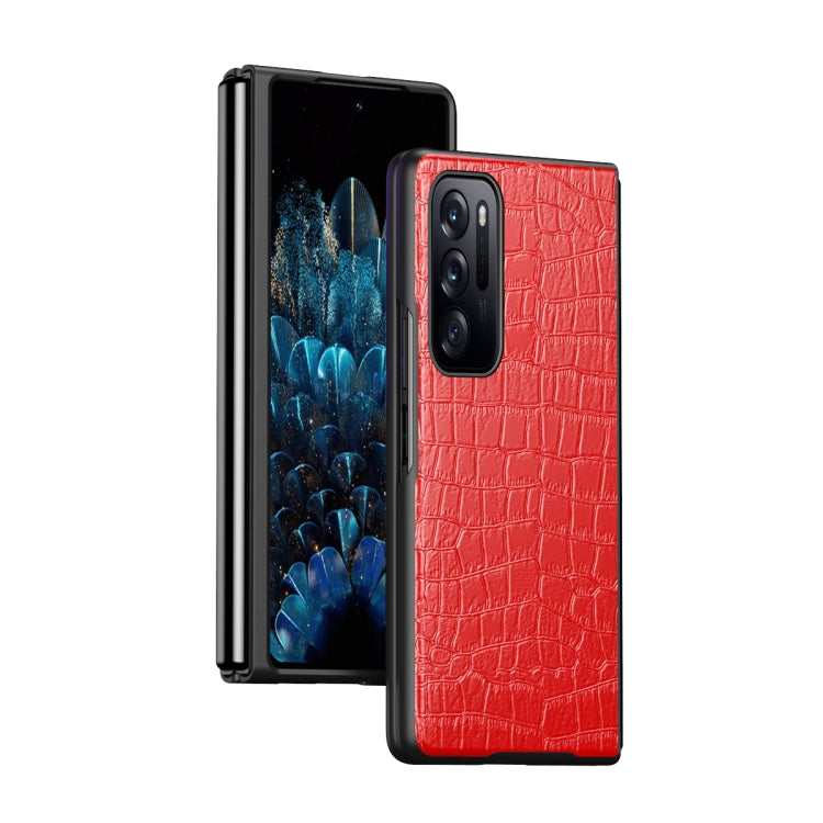 Folding Crocodile Texture Leather Phone Case, For OPPO Find N
