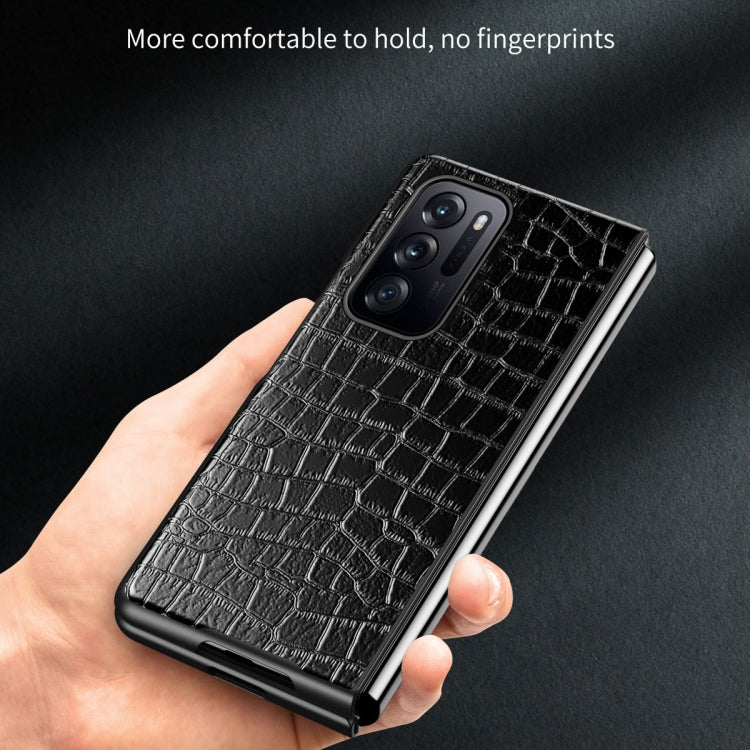 Folding Crocodile Texture Leather Phone Case, For OPPO Find N