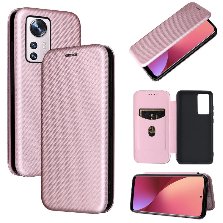 Carbon Fiber Texture Magnetic Horizontal Flip PU Phone Case, For Xiaomi 12 Pro