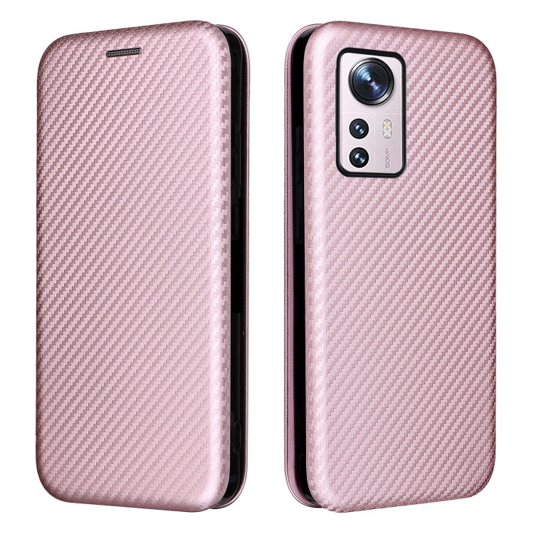 Carbon Fiber Texture Magnetic Horizontal Flip PU Phone Case, For Xiaomi 12 Pro