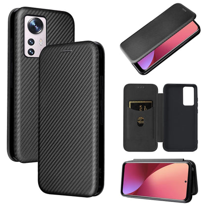 Carbon Fiber Texture Magnetic Horizontal Flip PU Phone Case, For Xiaomi 12 Pro