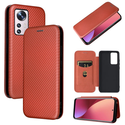 Carbon Fiber Texture Magnetic Horizontal Flip PU Phone Case, For Xiaomi 12 Pro
