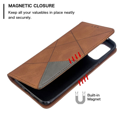 Rhombus Texture Horizontal Flip Magnetic Leather Case with Holder & Card Slots, For Galaxy S20, For Galaxy A71, For Galaxy S20+, For Galaxy S20 Ultra, For Xiaomi CC9 Pro