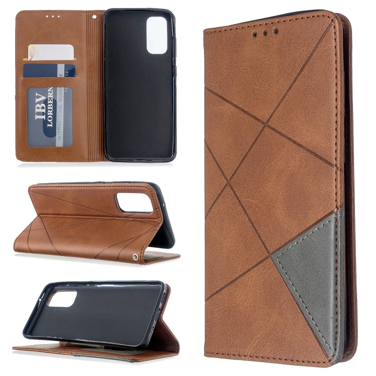 Rhombus Texture Horizontal Flip Magnetic Leather Case with Holder & Card Slots, For Galaxy S20, For Galaxy A71, For Galaxy S20+, For Galaxy S20 Ultra, For Xiaomi CC9 Pro