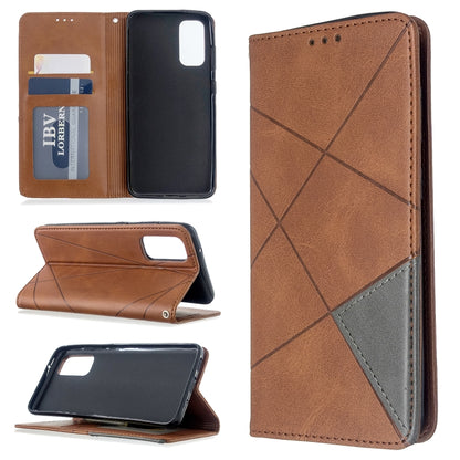 Rhombus Texture Horizontal Flip Magnetic Leather Case with Holder & Card Slots, For Galaxy S20, For Galaxy A71, For Galaxy S20+, For Galaxy S20 Ultra, For Xiaomi CC9 Pro