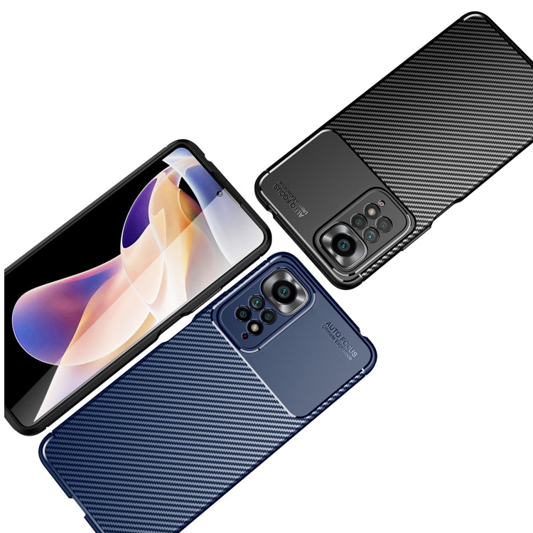 Carbon Fiber Texture Shockproof TPU Phone Case, For Xiaomi Redmi Note 11 Pro Overseas Version(Precise Hole), For Xiaomi Poco X4 Pro 5G