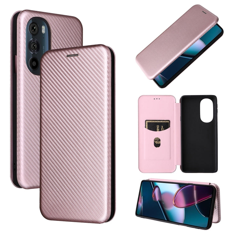 Carbon Fiber Texture Magnetic Horizontal Flip PU Phone Case, For Xiaomi Redmi Note 11 / Note 11S Global, For Motorola Edge X30