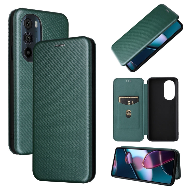 Carbon Fiber Texture Magnetic Horizontal Flip PU Phone Case, For Xiaomi Redmi Note 11 / Note 11S Global, For Motorola Edge X30