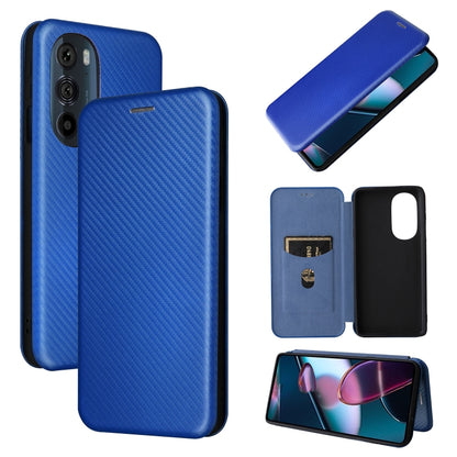 Carbon Fiber Texture Magnetic Horizontal Flip PU Phone Case, For Xiaomi Redmi Note 11 / Note 11S Global, For Motorola Edge X30